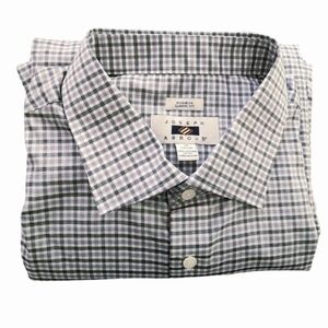 NWT Joseph Abboud Egyptian‎ Cotton Non Iron Check Shirt Men's Size 18 34/35